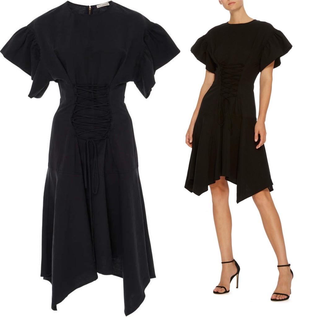 Ulla Johnson Otille Suiting Lace-Up Dress Black